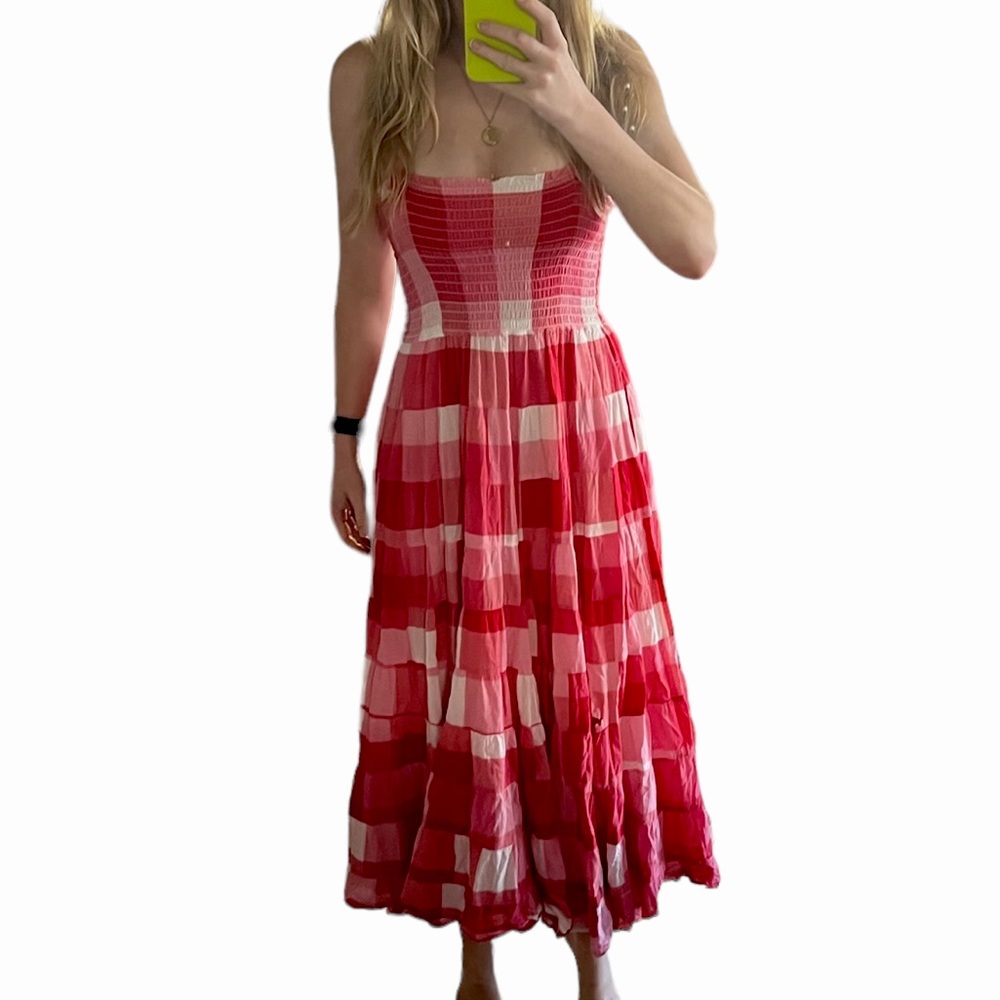POLO Ralph Lauren Plaid Spaghetti Strap Maxi Dress